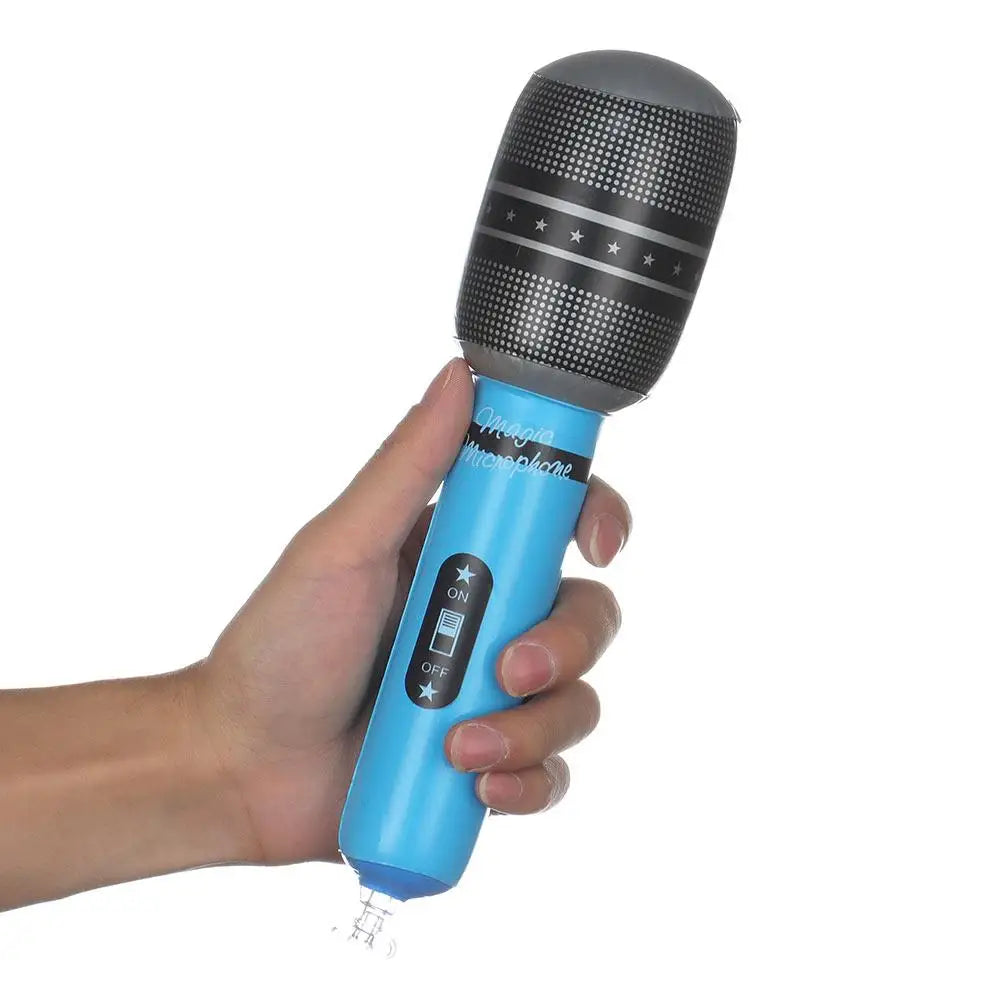 12Pcs Inflatable Microphones Blow Up Inflatable Microphone Props Toys for Musical Concert Themed Party Birthday Toys Decoration