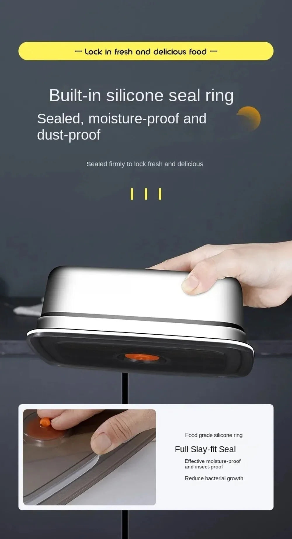 High Quality Stainless Steel Camping Lunch Box Sealed Refrigerator Freezer Storage Box Leak-proof Microwave Suitable Bento Box