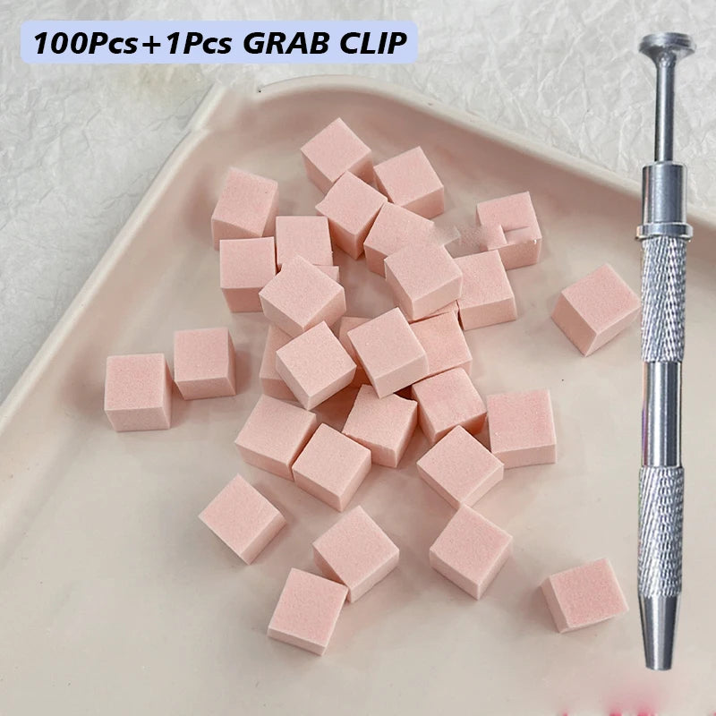 100/50Pcs Square Nail Art Sponge Set Gradient Nail Brushes Gel Polish DIY Design Nail Sponge Grab Pen Manicure Supplies Tools