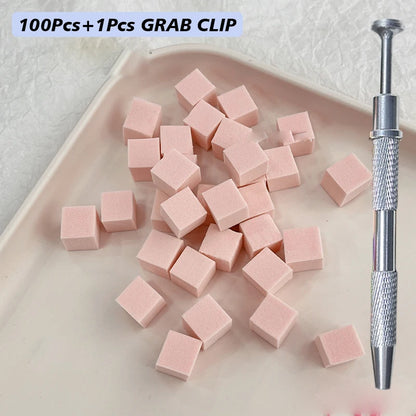 100/50Pcs Square Nail Art Sponge Set Gradient Nail Brushes Gel Polish DIY Design Nail Sponge Grab Pen Manicure Supplies Tools