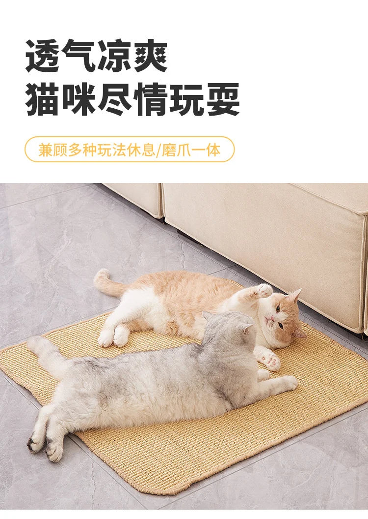 Scratcher Sisal Hemp Board Wall Pad Furniture Protective Scratching Post For Cat Paw Training