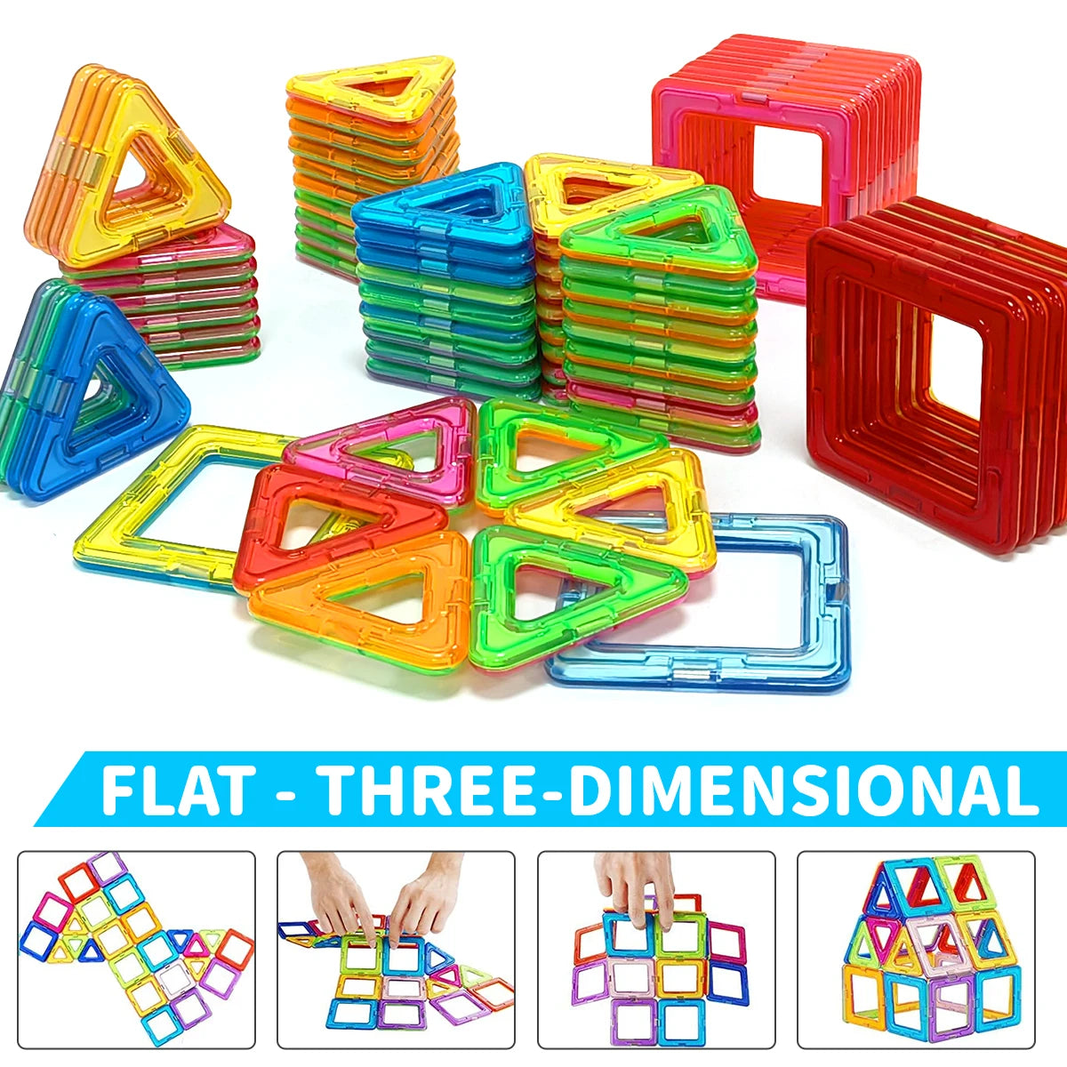 Medium Size Magnetic Block Building Toy Set，Creative Construction STEM Toy,Back-to-School Season, Birthday Gift