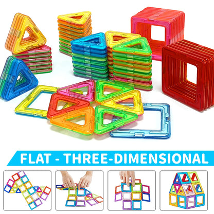 Medium Size Magnetic Block Building Toy Set，Creative Construction STEM Toy,Back-to-School Season, Birthday Gift