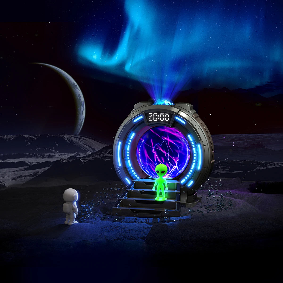 Stargate/Lander/Astronaut LED Projector Light USB Atmosphere Night Light Christmas Gift Bluetooth Speaker,for Room Party Decor