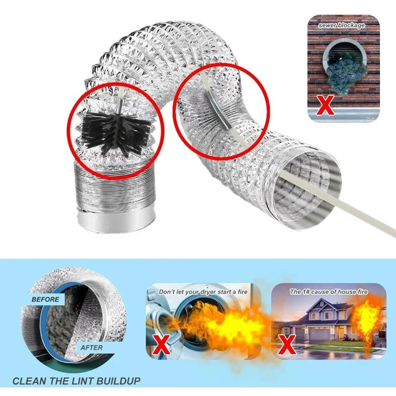 Flexible Chimney Sweep Set Flue Sweeping Brush & Rod Kit Soot Cleaning Rods Nylon Brush Cleaning Tool Kit Convenient