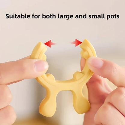 3pcs Heat-Resistant Pot Spatula Stand,Deer Ear Design,Durable Silicone Kitchen Utensil Holder,Easy to Clean,for Large/Small Pots
