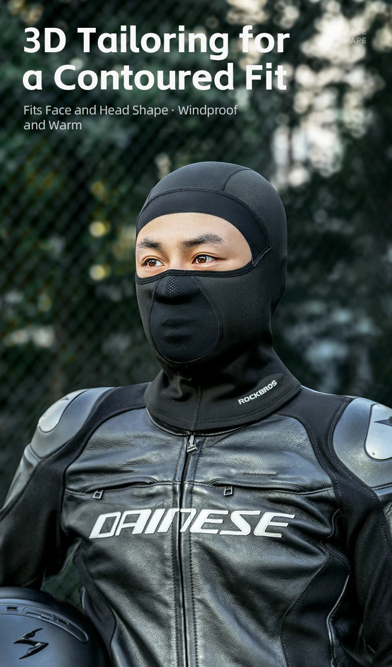 ROCKBROS Keep Warm Bicycle Full Face Mask Winter Windproof Fleece Cycling Head Caps Mask Balaclava Ski Motorcycle Bike Headgear