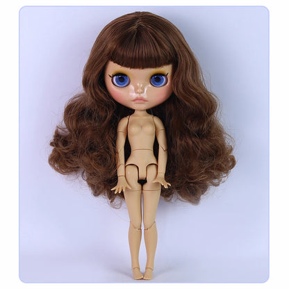 ICY DBS Blyth Doll 1/6 Joint 30cm Brown Skin Glossy Face Toothed Mouth Girl Doll BJD Toy Gift