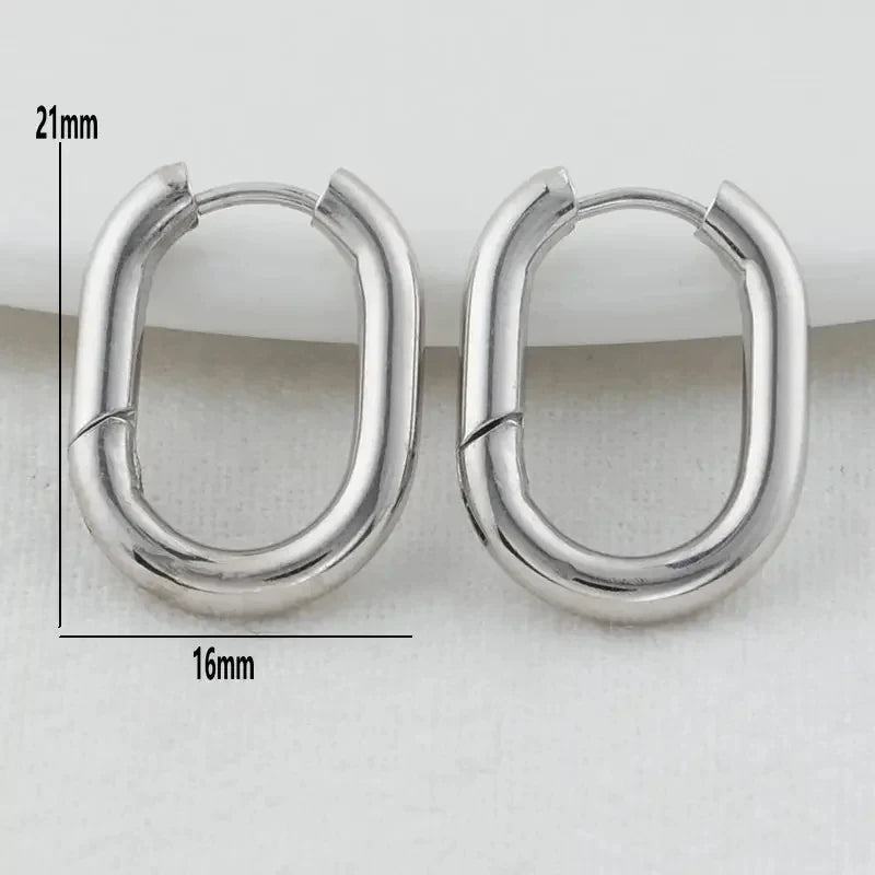 4PCS 16MM 18MM 20MM 14K Gold Color Brass Oval Earrings Hoops High Quality Jewelry Making Supplies Diy Findings Accessories