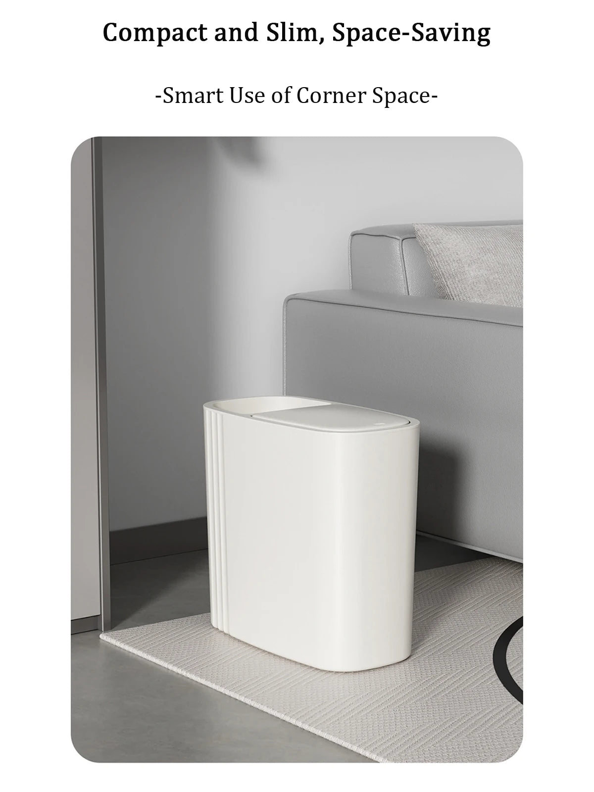 Large Capacity Bathroom Trash Can with Lid Odor-Sealing Oval Plastic Garbage Can for Kitchen, Bathroom, Bedroom, Living Room