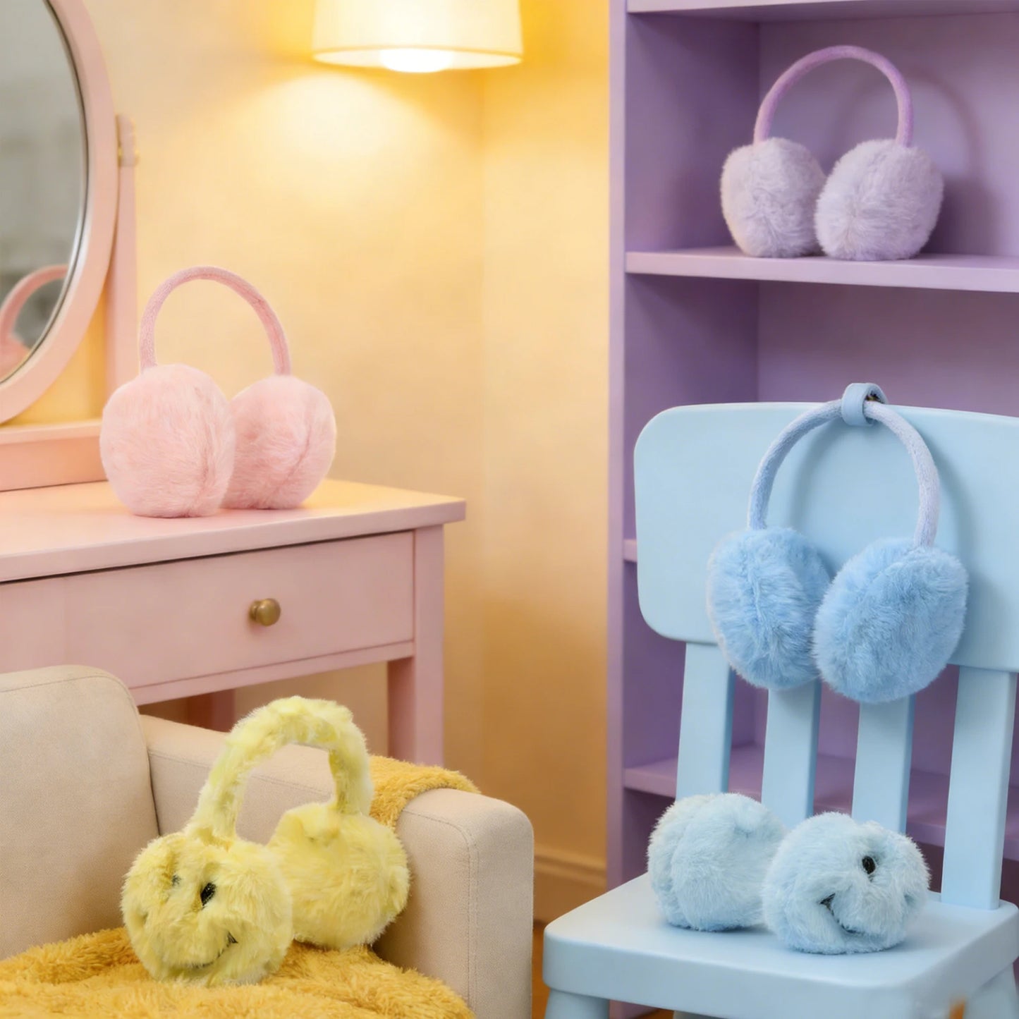 Doll Accessories Cute Mini Plush Ear Muffs For 18-inch American & OG Girl Dolls Warm Ear Muffs For 43cm Baby Newborn Dolls Toy
