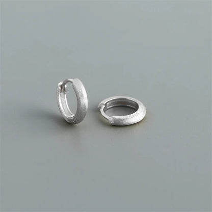 WANTME Real 925 Sterling Silver Minimalist Bohemian Round Ear Buckle for Women Punk Unisex Rock Hoop Earring Jewelry Accessories