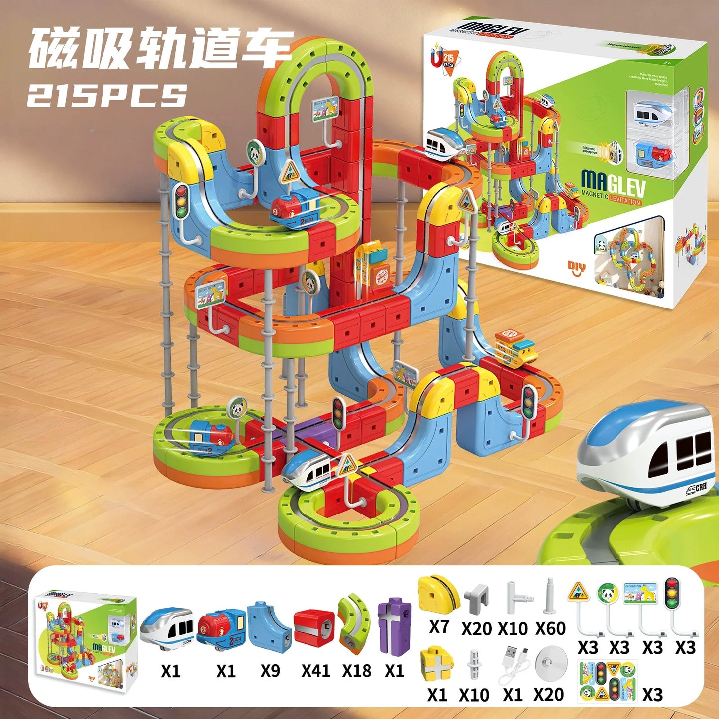 Sell Well Children'S Anti-Gravity Magnetic Attraction Track Train Changeable Magnetic Magic Rail Car Electric Train Toy