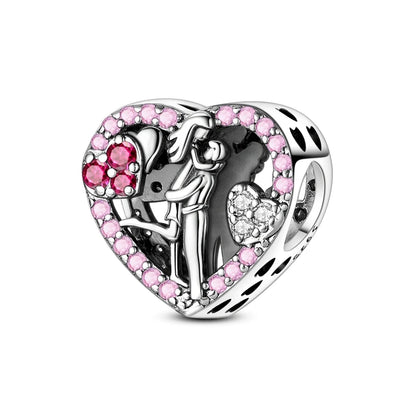 925 Sterling Silver Pink Charms Beads Butterfly Perfume Bottle Crown Heart Shaped Zircon Charms for Women Fine DIY Jewelry Gifts