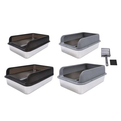 Stainless Steel Litter Box Stainless Steel Cat Litter Box Odorless Spacious Easy To Clean High Strength with Lid for Large Cats