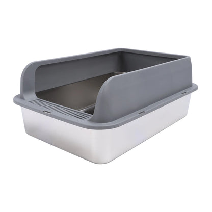 Stainless Steel Litter Box Stainless Steel Cat Litter Box Odorless Spacious Easy To Clean High Strength with Lid for Large Cats
