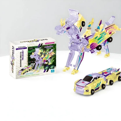 Car God Quick Transformation Toy Dinosaur Flying Dragon Combination Pegasus Unicorn Magnetic Collision Transformation Fun Toy