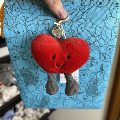 New fun with tag red love Keychain cute Keychain bag pendant accessories doll pendant holiday gifts for girls and ladies.