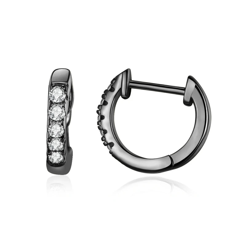 BAMOER 925 Sterling Silver Cubic Zirconia Ear Cuffs 18K Gold Plated Cartilage Hoop Huggie Earrings for Women Stackable Jewelry
