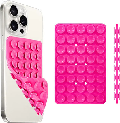 Silicone Suction Cup Phone Case Mount Double Sided Hands-Free Strong Grip Holder for Selfies and Videos for iPhone Android
