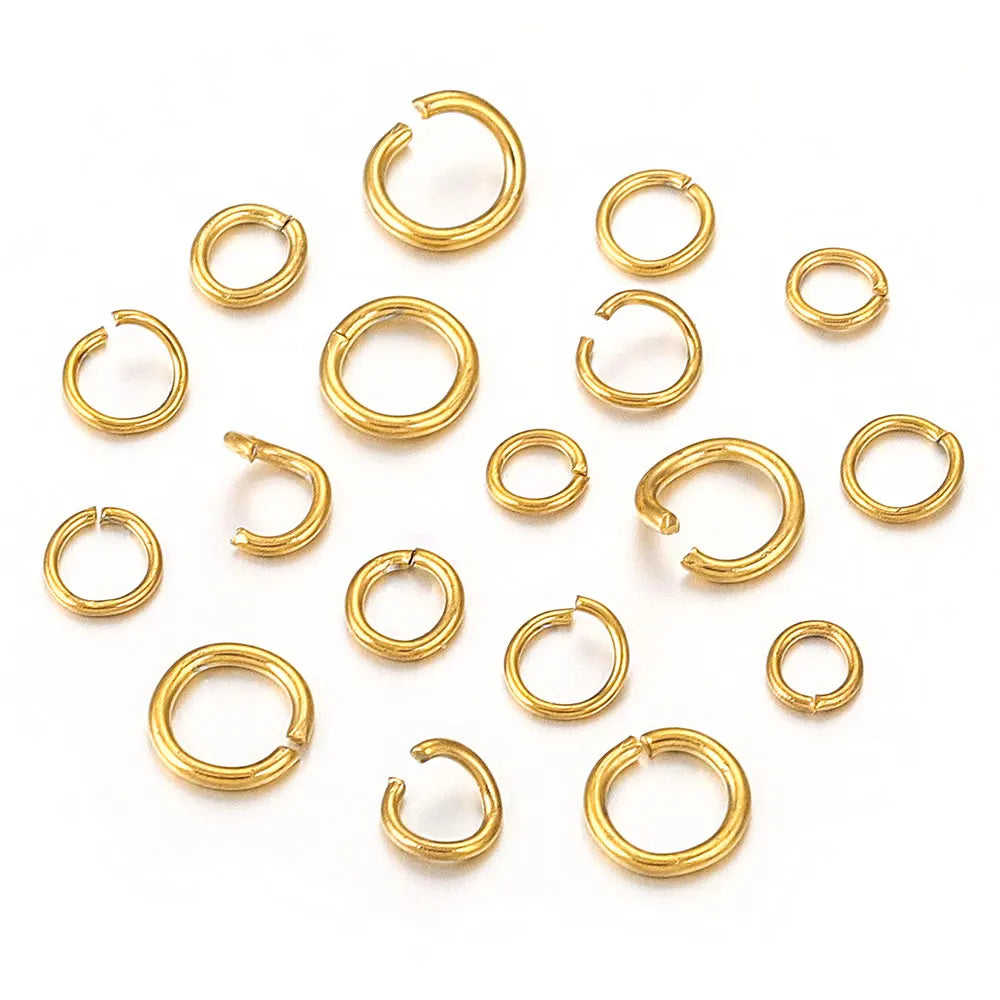 100-200pcs/lot 3/4/5/6/7/8/10mm Stainless Steel Gold Plated Jump Ring Connector for Diy Jewelry Making Accessories Wholesale