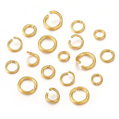100-200pcs/lot 3/4/5/6/7/8/10mm Stainless Steel Gold Plated Jump Ring Connector for Diy Jewelry Making Accessories Wholesale