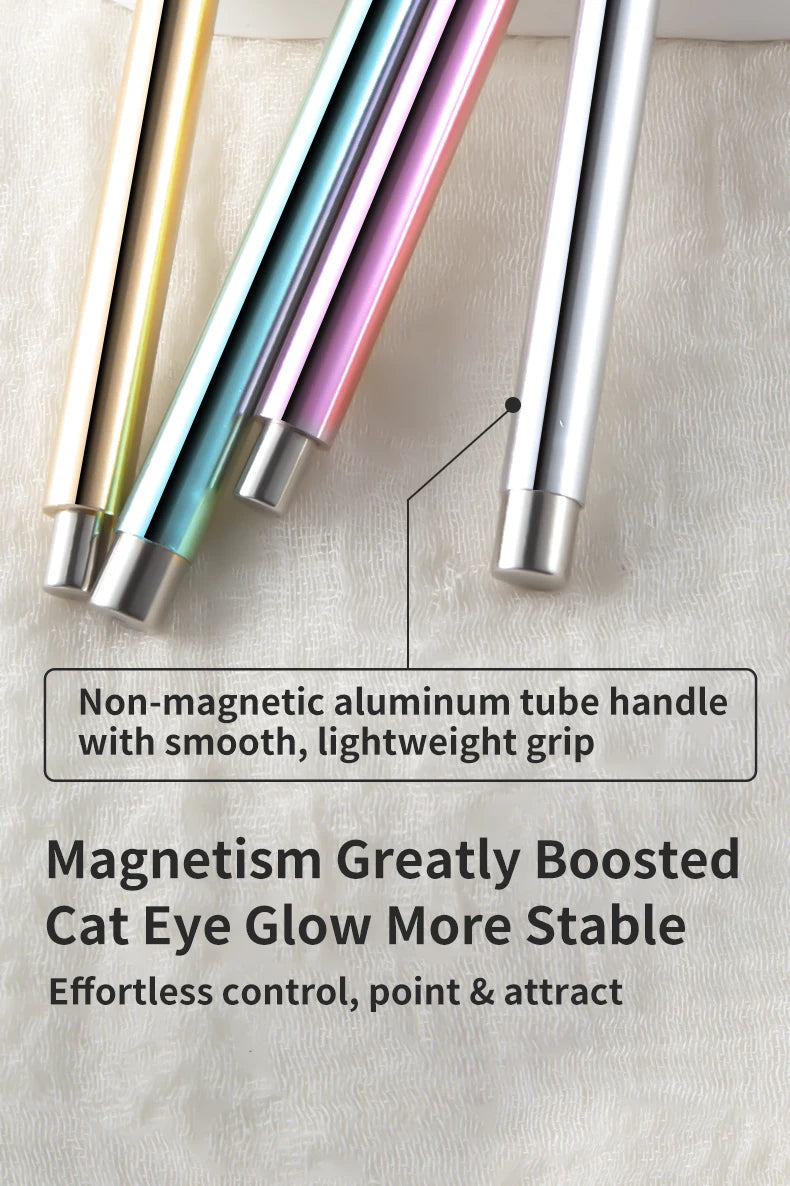 Cat Eye Nail Art Magnetic Tool Cylindrical Stick with Ball Magnet Manicure Accessory for Glass Bead Effects Fits UV Gel Polish