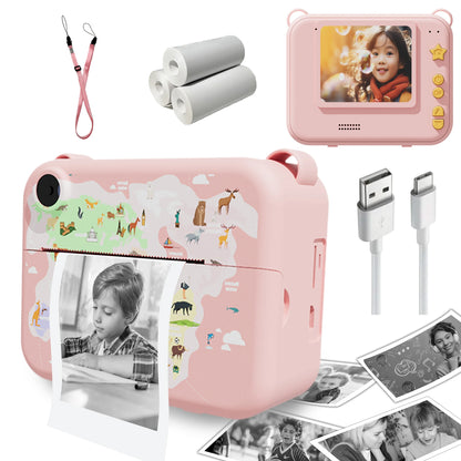 Kids Camera Digital Children Camera Instant Print Photo 1080P HD Video Recorder Toddler Mini Thermal Printer Birthday Gifts