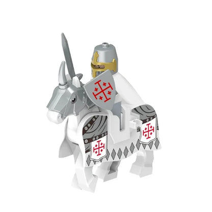 Medieval Knight Figure Building Blocks Roman Rohan Temple Soldier Infantry Commander Mount War Horse Wolf Orc Boy Toy Gift S009