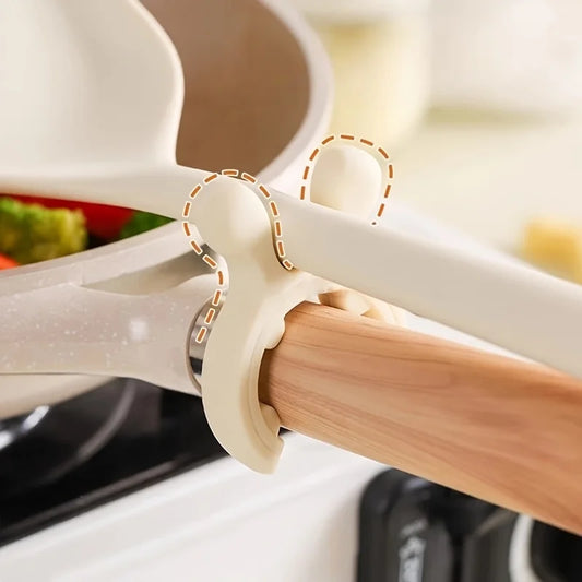 3pcs Heat-Resistant Pot Spatula Stand,Deer Ear Design,Durable Silicone Kitchen Utensil Holder,Easy to Clean,for Large/Small Pots