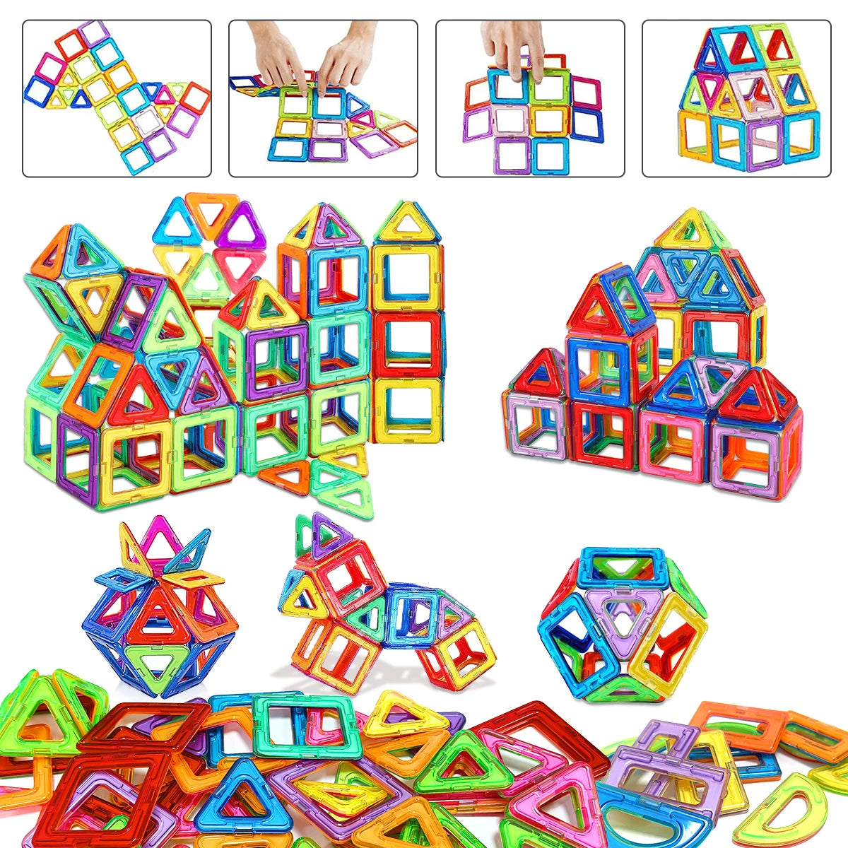 Medium Size Magnetic Block Building Toy Set，Creative Construction STEM Toy,Back-to-School Season, Birthday Gift