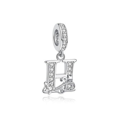 925 Sterling Silver Charms Original Letter Alphabet A-Z Pendant Beads Fit Brand Bracelets Necklaces Diy Jewelry For Women