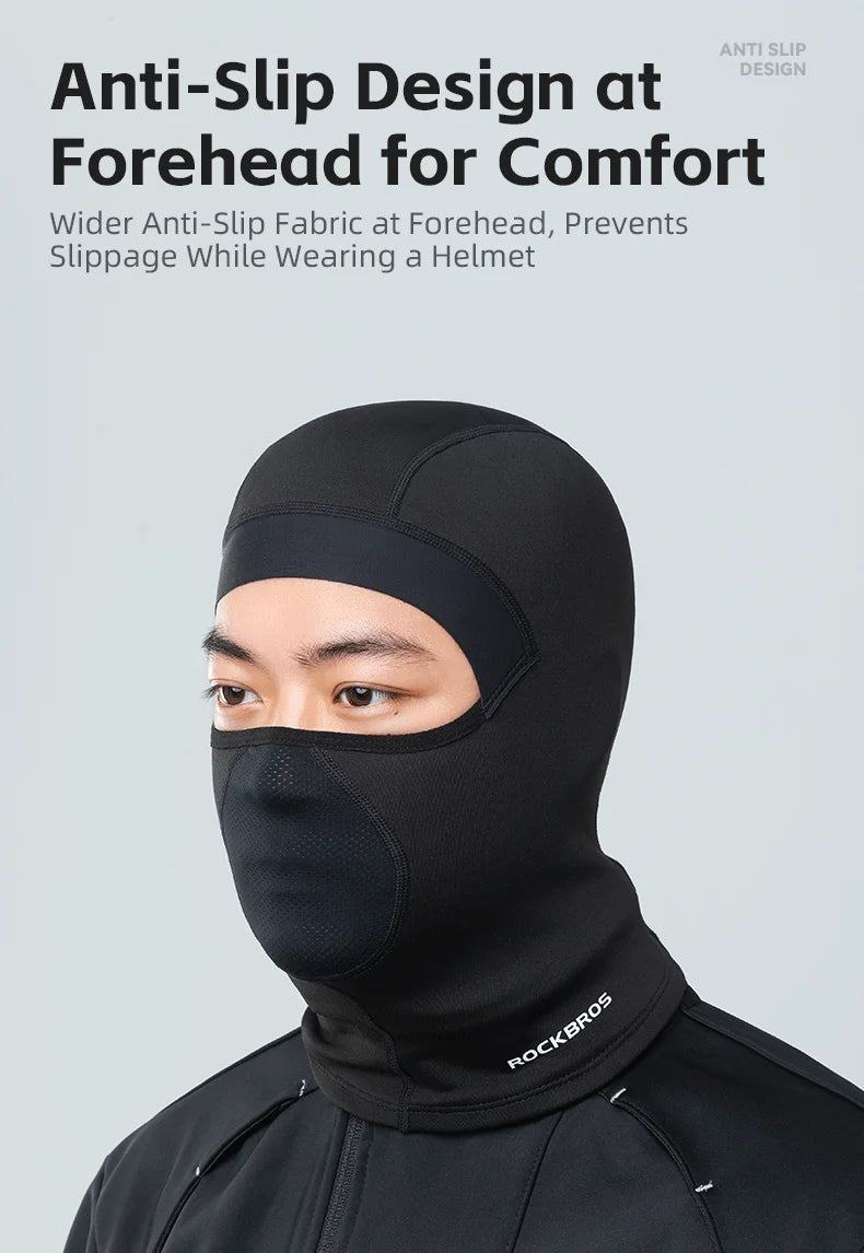 ROCKBROS Keep Warm Bicycle Full Face Mask Winter Windproof Fleece Cycling Head Caps Mask Balaclava Ski Motorcycle Bike Headgear