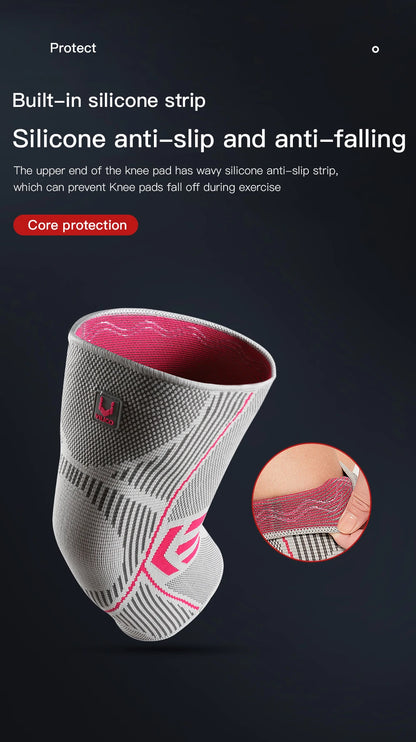 1 PC Professional Knee Support Compression Knee Sleeve Anti Slip Silicone Knee Braces for Knee Pain Meniscus Tear