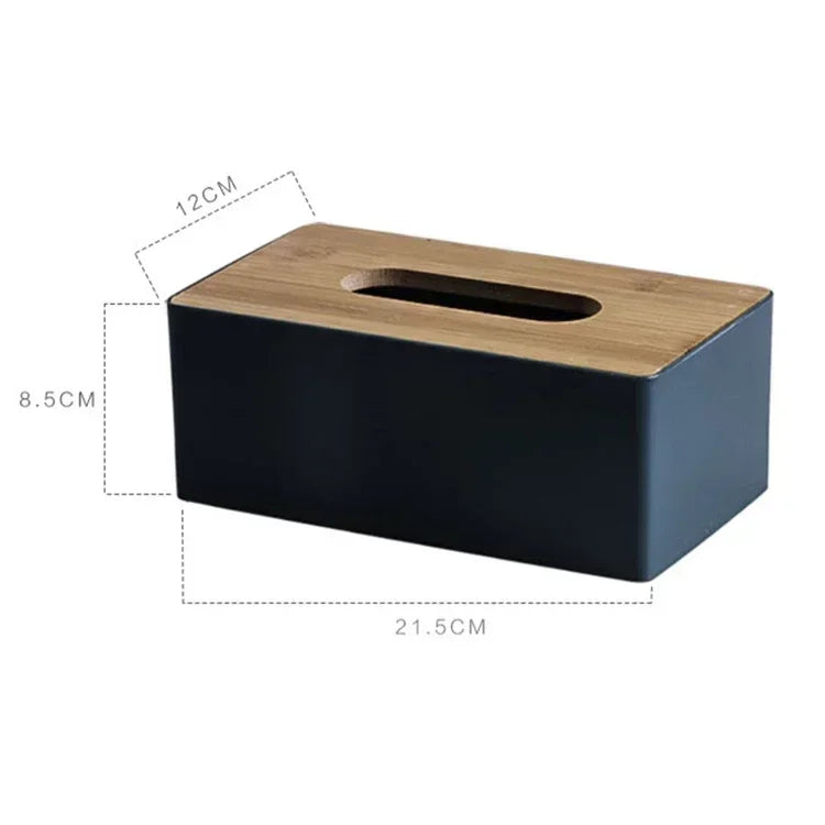 Tissue Box Table Napkin Holder Tissue Case Paper Box Container Bamboo Cover Solid Wood Storage Box Home DesktopTissue Box Holder