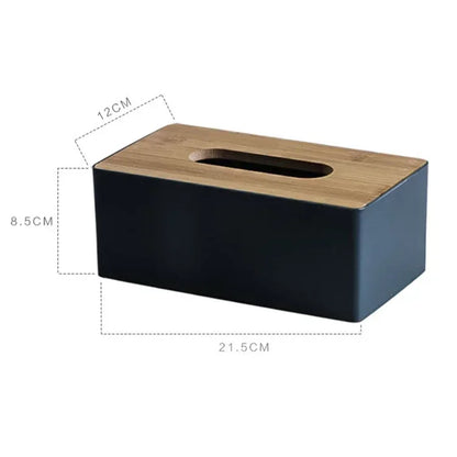 Tissue Box Table Napkin Holder Tissue Case Paper Box Container Bamboo Cover Solid Wood Storage Box Home DesktopTissue Box Holder
