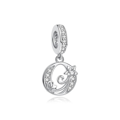 925 Sterling Silver Charms Original Letter Alphabet A-Z Pendant Beads Fit Brand Bracelets Necklaces Diy Jewelry For Women