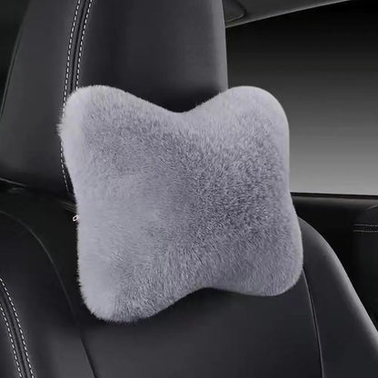 Winter Car Seat Neck Rest Pillow Plush Car Headrest Plush Cushion Warmth And Comfort Universal Lumbar Pillow Support Accessories