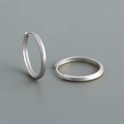 WANTME Real 925 Sterling Silver Minimalist Bohemian Round Ear Buckle for Women Punk Unisex Rock Hoop Earring Jewelry Accessories