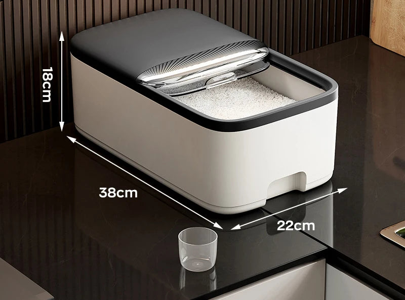 10KG Rice Storage Box Home with Lid Insect Proof Moisture Proof Rice Box Grain Sealed Jar Kitchen Container Storing Dry Grain