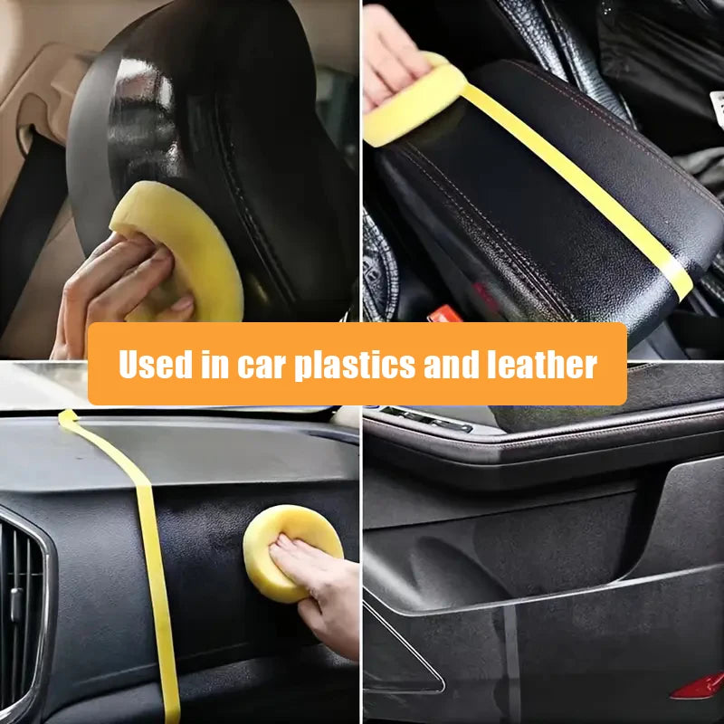 Car Plastic Restorer Crystal Clear Auto Interior Leather & Panel Renewal Wax Coating Agent Back To Black Gloss Car Wax Polish