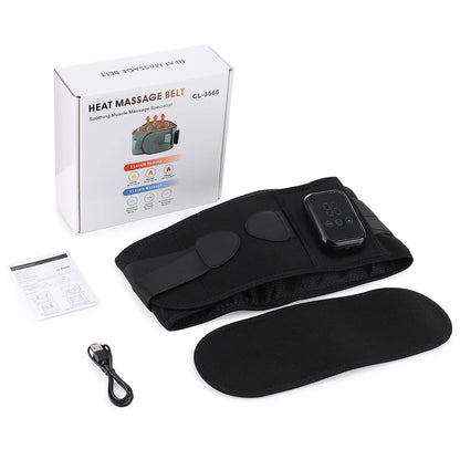 New Heating Waist Massager Belts Vibration Hot Compress Brace Belt Back Lumbar Fatigue Relax Massage Machine Heated Pad Electric