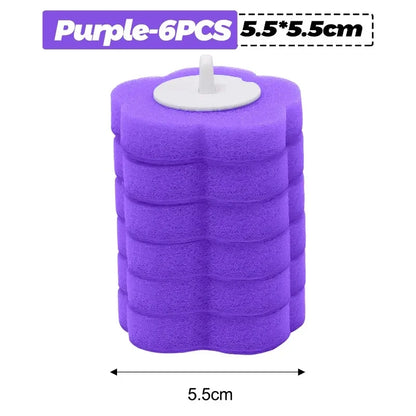 6-60PCS Disposable Toilet Brush Heads Bathroom Replacement Sponges Head Toilet Cleaning Brush Refills No Dead Angle Brush Heads