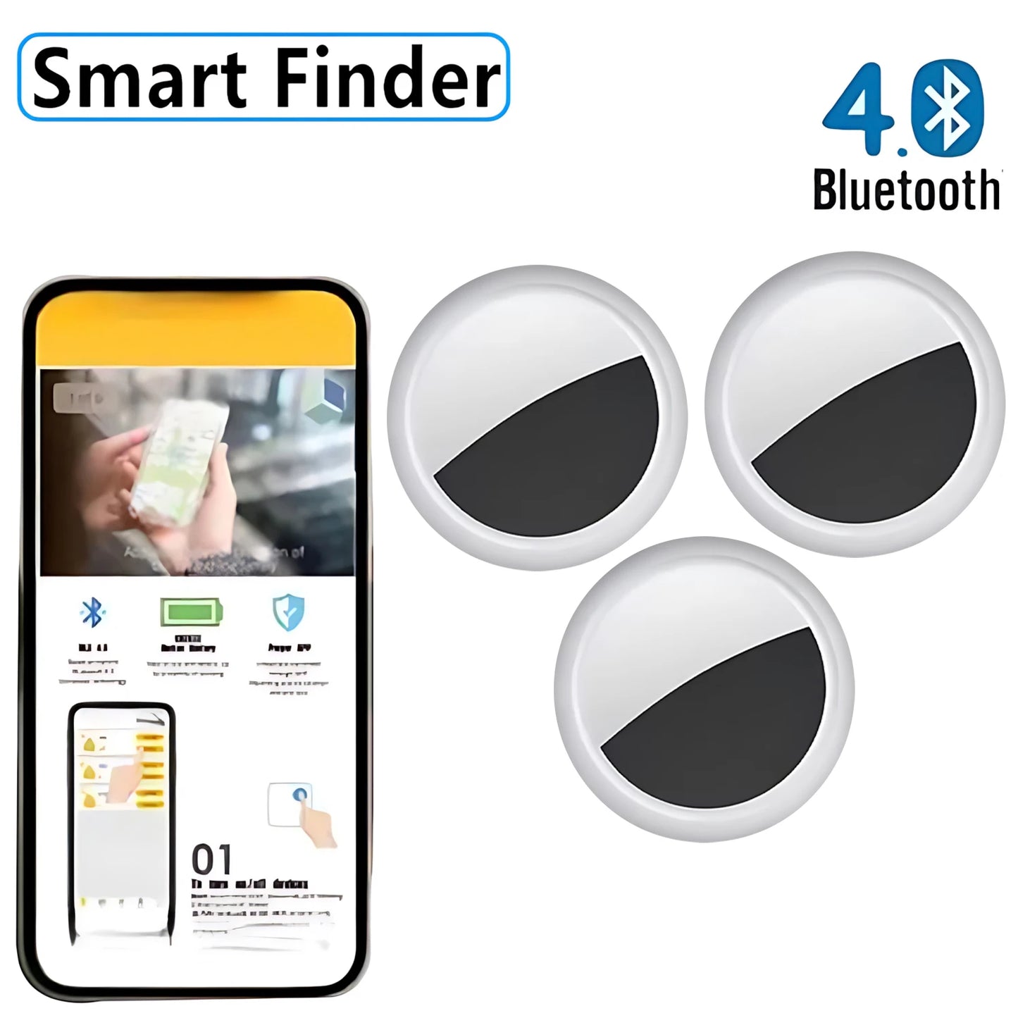 Smart Bluetooth Mini GPS Tracker Work with Android&iOS System isearching Tracker Mini Global Locator Pet Key Finder