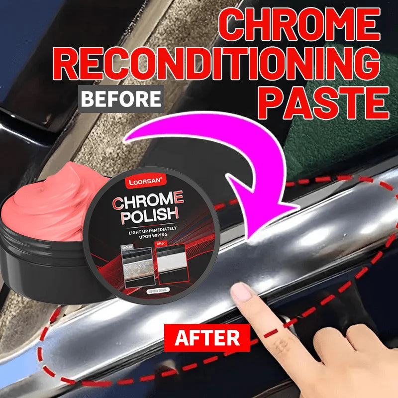 A Restoration Paste for Chrome Parts of Vehicles, Designed for Renewing Oxidized Chrome Trim And Emblems, Comes with a Sponge