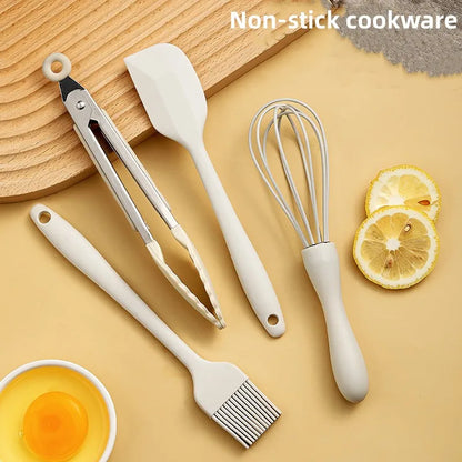 Silicone Kitchen Utensils Food Grade Non-stick Cooking Baking Spatula Silicone Oil Brush Egg Whisk Food Clip Kitchen Accessor