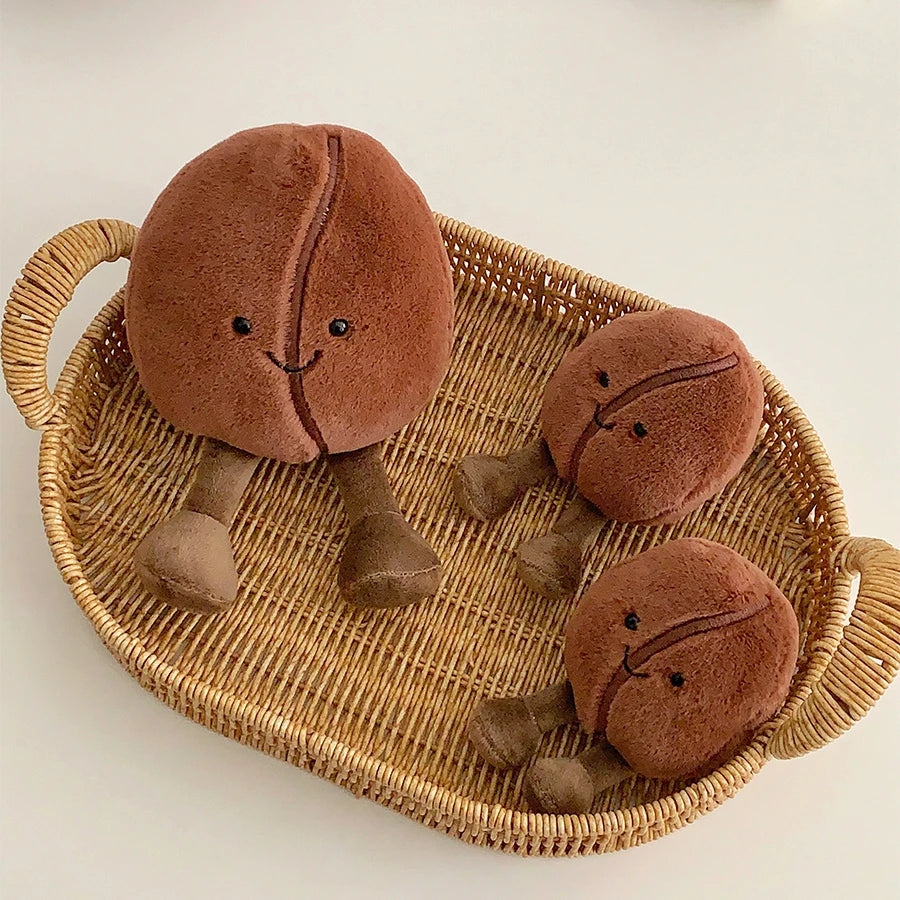 Jellycat Simulated Coffee Bean Plushies Soft Doll Brown Coffee Food With Foot Adorably Plush Toy Home Decor Xmas Gifts Girl