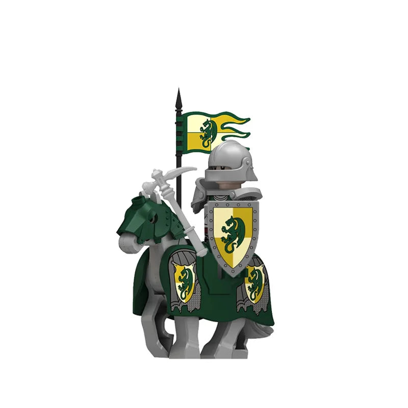 Medieval Knight Figure Building Blocks Roman Rohan Temple Soldier Infantry Commander Mount War Horse Wolf Orc Boy Toy Gift S009