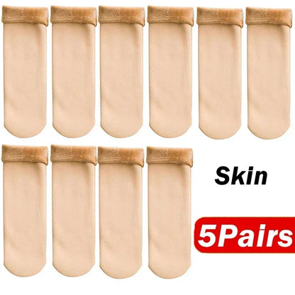 1/2/4/5Pair New Women Winter Thicken Warm Short Socks Thermal Cashmere Wool Socks Nylon Snow Velvet Boots Home Floor Calcetines