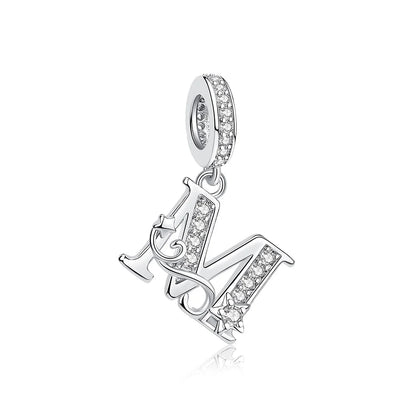 925 Sterling Silver Charms Original Letter Alphabet A-Z Pendant Beads Fit Brand Bracelets Necklaces Diy Jewelry For Women